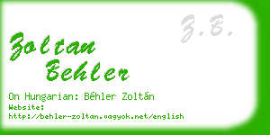 zoltan behler business card